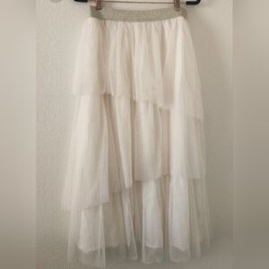 Tiered Tulle Maxi Skirt with Sparkle Waistband